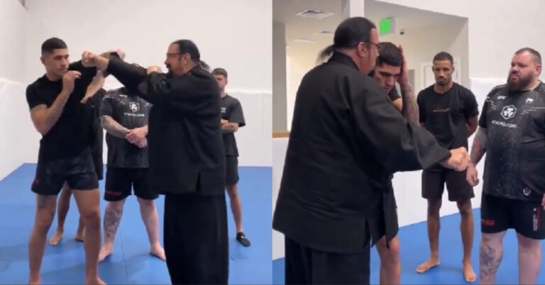 UFC champion Alex Pereira leveling up his skills with the help of ’90s action movie star Steven Seagal