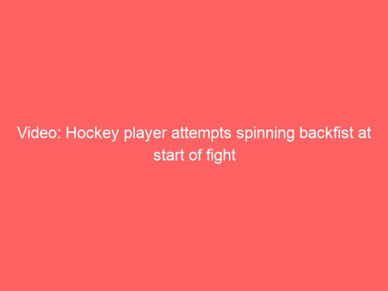 Video: The first move of a hockey player is a backfist spin.